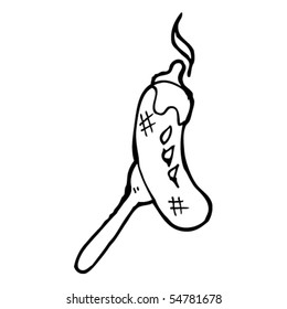 forked sausage cartoon