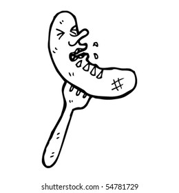 forked sausage cartoon