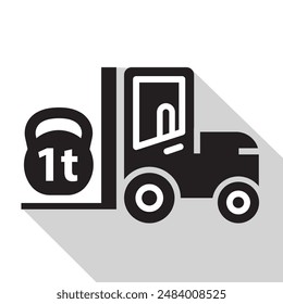 forkilft carying 1t weight load, vector illustration 