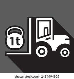 forkilft carying 1t weight load, vector illustration 