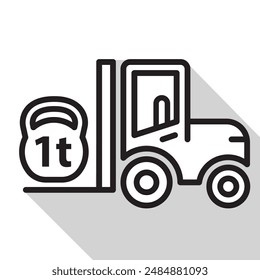 forkilft carying 1t weight load, vector illustration 
