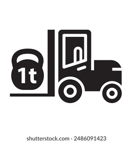 forkilft carying 1t weight load, vector illustration 