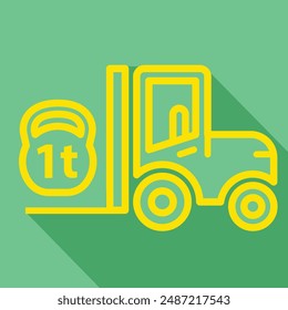 forkilft carying 1t weight load, vector illustration 