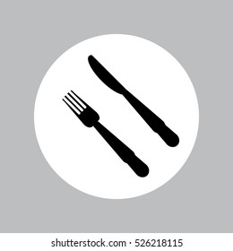 Fork,knife  and plate icon