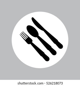 Fork,knife,spoon and plate icon