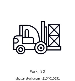 Forklift 2 icon. Outline style icon design isolated on white background
