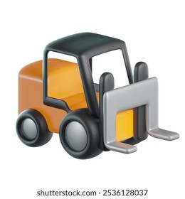 forklift 3d icon design. 3d icon of delivery forklift.
