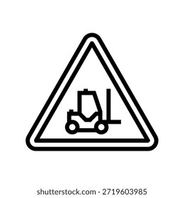 Icono de línea de Vector de icono de accidente de carretilla elevadora. Icono de contorno aislado Ilustración negra