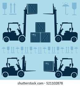 forklift and box