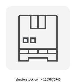 Forklift and box icon, 64x64 perfect pixel and editable stroke.