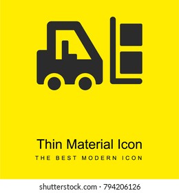 Forklift with Boxes bright yellow material minimal icon or logo design