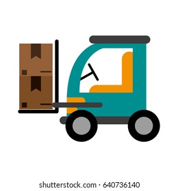 forklift with boxes icon image 