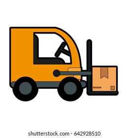 forklift with boxes icon image 