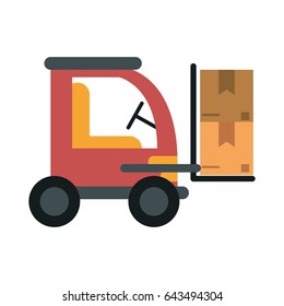 forklift with boxes icon image 