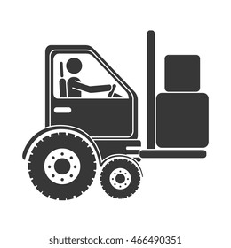 forklift boxes machinary ,isolated flat icon design
