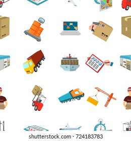 Forklift, cargo plane, goods, documents and other items in the delivery and transportation. Logistics and delivery set collection icons in cartoon style isometric vector symbol stock illustration web.