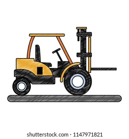 Forklift cargo vehicle scribble