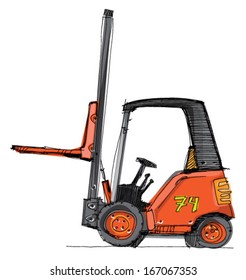 forklift - cartoon
