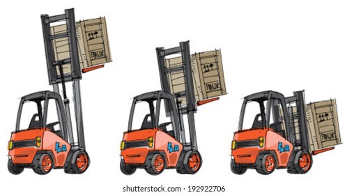 forklift - cartoon