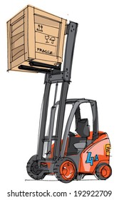 forklift - cartoon