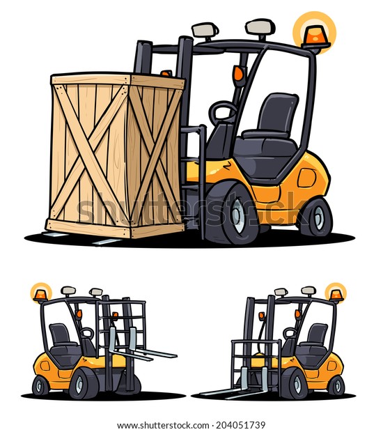 Forklift Cartoon Illustration Stock Vector (Royalty Free) 204051739