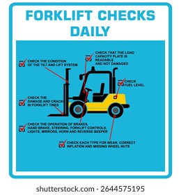 forklift checks daily, sign vector