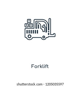 Forklift concept line icon. Linear Forklift concept outline symbol design. This simple element illustration can be used for web and mobile UI/UX.