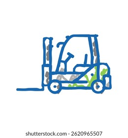 forklift construction car vehicle doodle icon sketch vector. forklift construction car vehicle sign. isolated symbol illustration