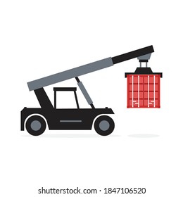 Forklift crane container, Logistics and Transportation concept, Vector, Illustration.