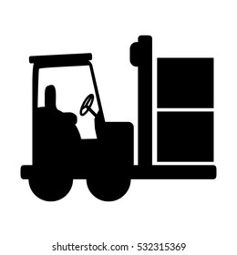 forklift delivery cargo icon vector illustration graphic design
