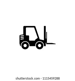 Forklift Delivery Truck. Flat Vector Icon illustration. Simple black symbol on white background. Forklift Delivery Truck sign design template for web and mobile UI element