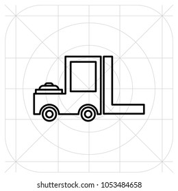 Forklift delivery truck vector icon. Icon guideline