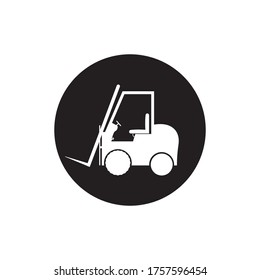 Forklift delivery truck vector icon illustration design background