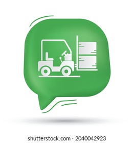 Forklift, delivery vector in speech bubble - Modern design