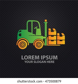 Forklift design on dark background,vector