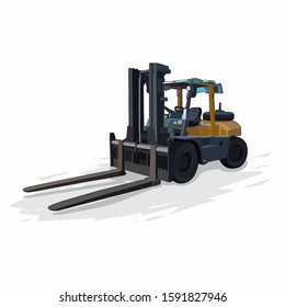 Forklift design vector illustration, It is suitable for printing needs, because vector files will not break when enlarged