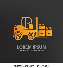 Forklift design,logo template,clean vector