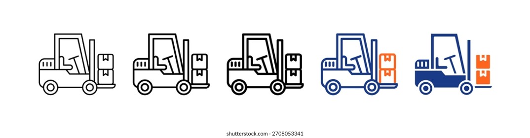 Carretilla elevadora Diferente Conjunto de Vector Icono