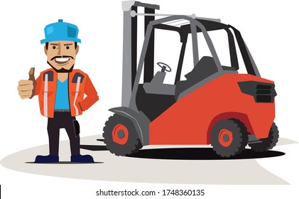 forklift cartoon clipart for free