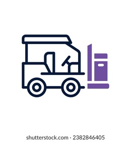 forklift dual tone icon. vector icon for your website, mobile, presentation, and logo design.