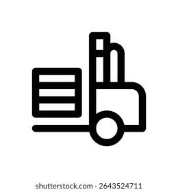 Forklift. Editable stroke vector icon.