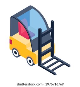 Forklift, editable vector of bendi truck 