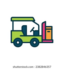 forklift filled color icon. vector icon for your website, mobile, presentation, and logo design.