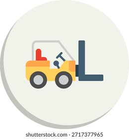 Icono de estilo de círculo plano de carretilla elevadora