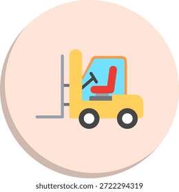 Icono de estilo de círculo plano de carretilla elevadora
