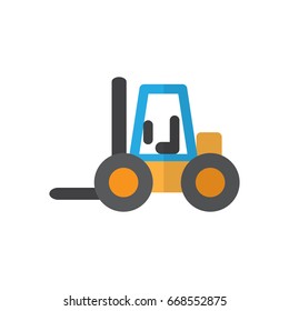 Forklift flat icon, filled vector sign, colorful pictogram isolated on white. Symbol, logo illustration. Flat style design