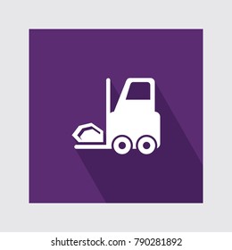 forklift flat icon with long shadow