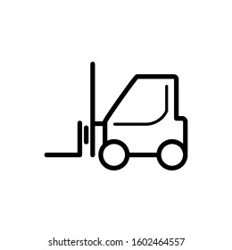 Forklift flat icon. Single high quality symbol for web design or mobile app. Forklift signs for design logo, visit card,pictogram illustration.