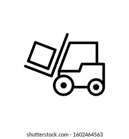 Forklift flat icon. Single high quality symbol for web design or mobile app. Forklift signs for design logo, visit card,pictogram illustration.