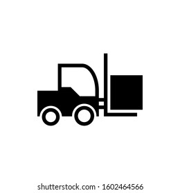 Forklift flat icon. Single high quality symbol for web design or mobile app. Forklift signs for design logo, visit card,pictogram illustration.